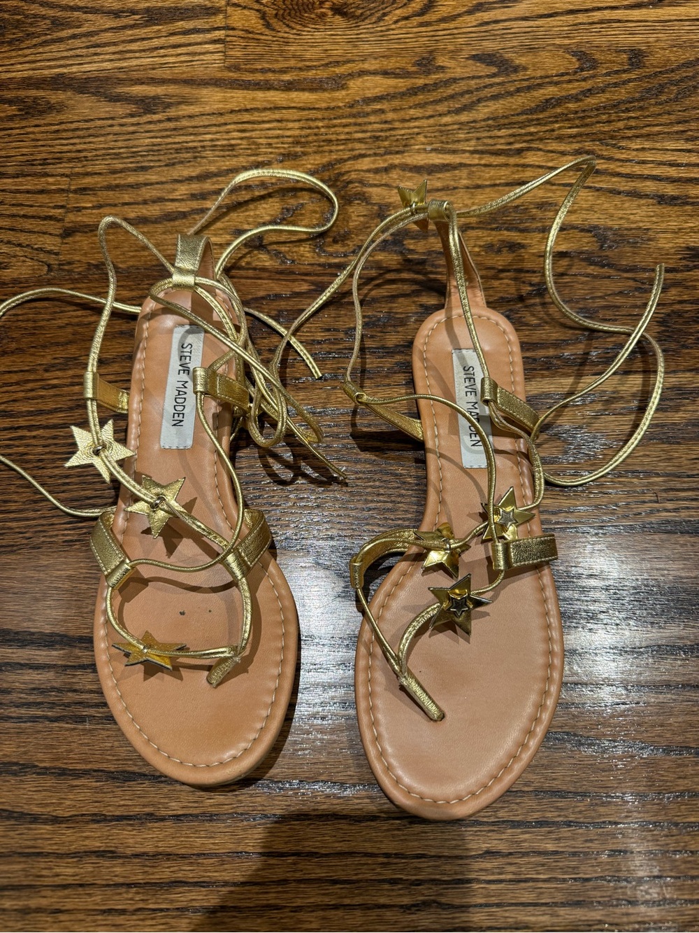 Steve Madden Gold Star Lace-Up Women's Sandals size 8 1/2